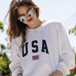 White USA brandy Melville crewneck